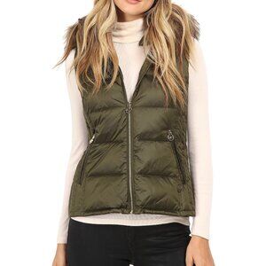 Michael Kors Puffer Vest with Faux Fur Hood
